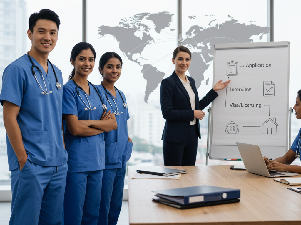 Image representing global medical connections and recruitment.